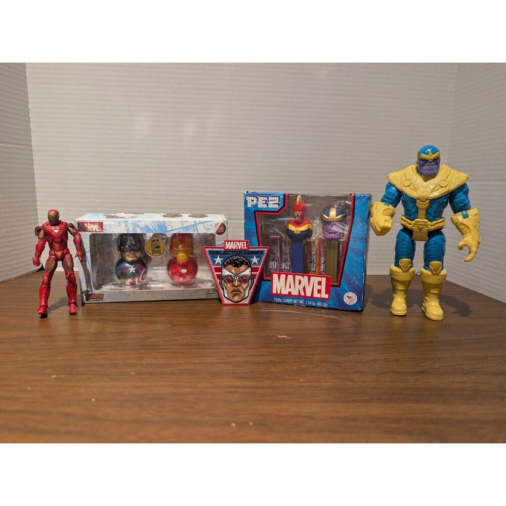 Iron Man, Thanos, Captain America Lot Figures New PEZ MARVEL Toys